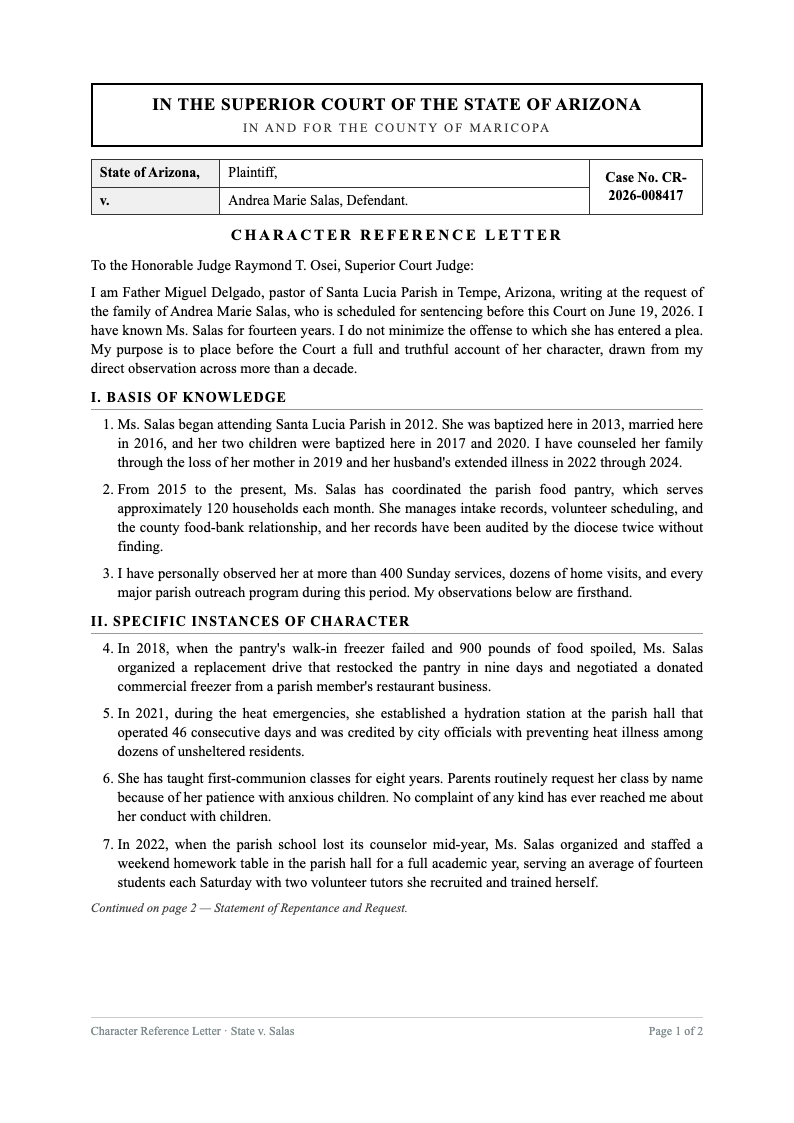 Government gazette character reference letter